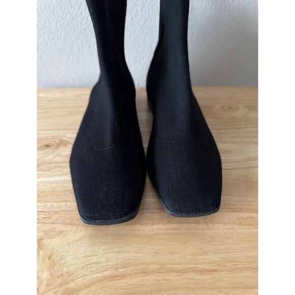 ✨SOLD✨Vivaia Women’s Rachel Black Square Toe Slip On Wool Ankle Boots US 9 - Picture 7 of 16